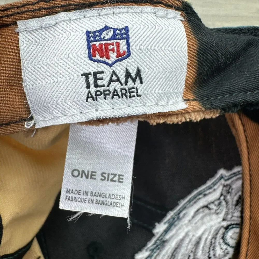 Philadelphia Eagles NFL Team Apparel hat Yellow Green One Size Strap‎ Back